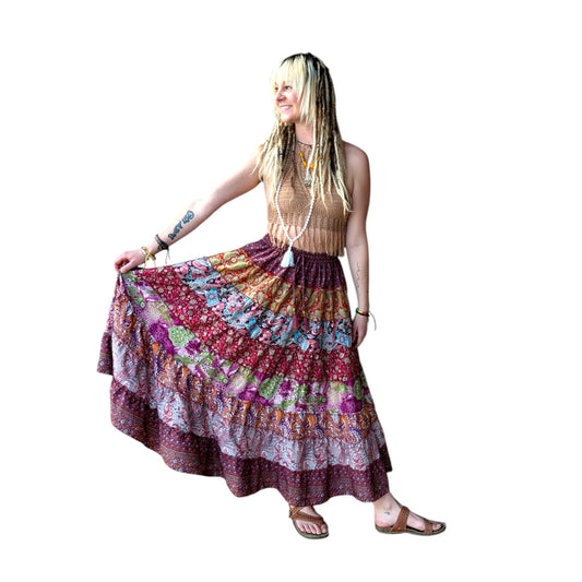 Silky Wrap Skirt (Double Layer, Reversible)