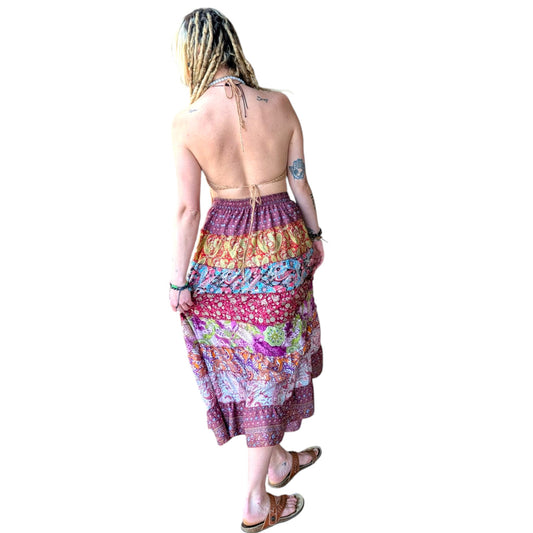 Silky Wrap Skirt (Double Layer, Reversible)