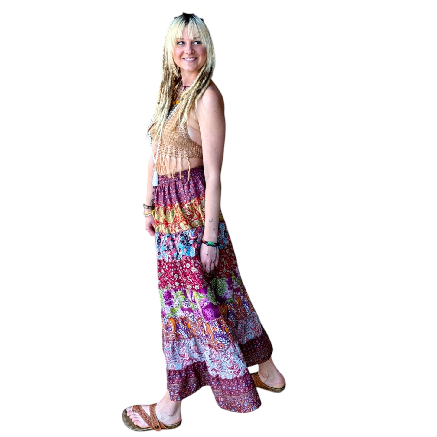 Silky Wrap Skirt (Double Layer, Reversible)