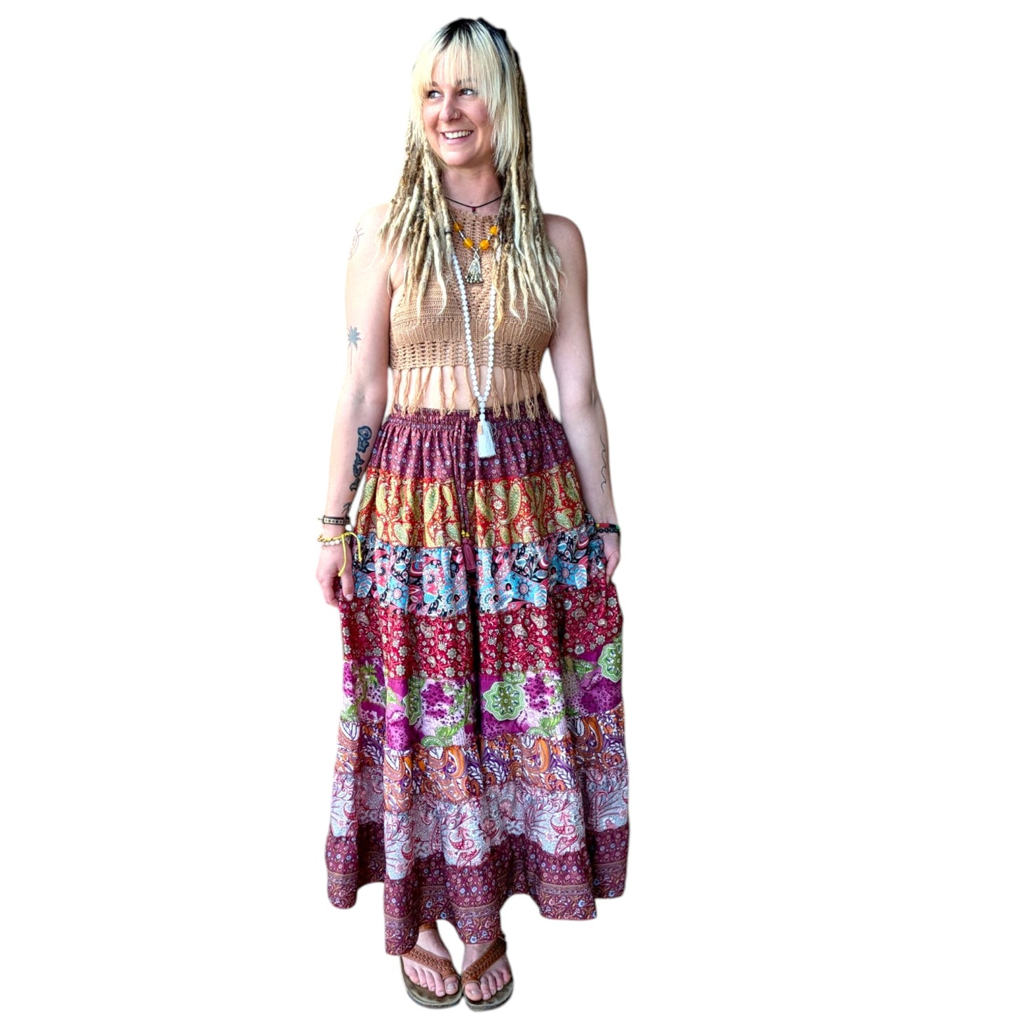 Silky Wrap Skirt (Double Layer, Reversible)
